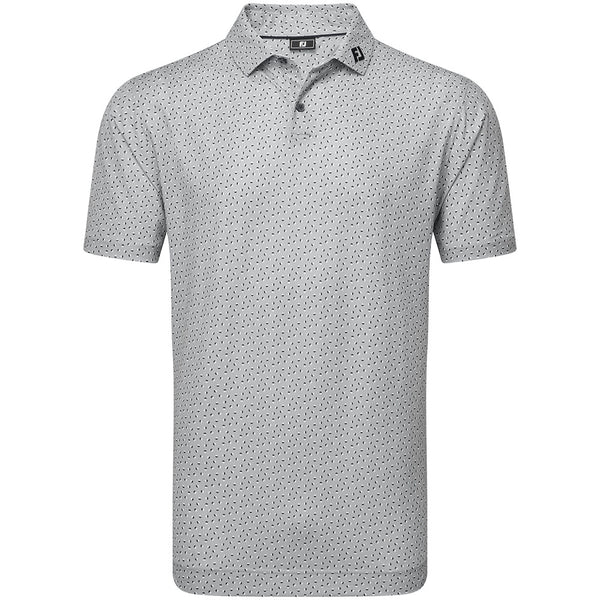 FootJoy Bounce Print Pique Polo Shirt - Grey