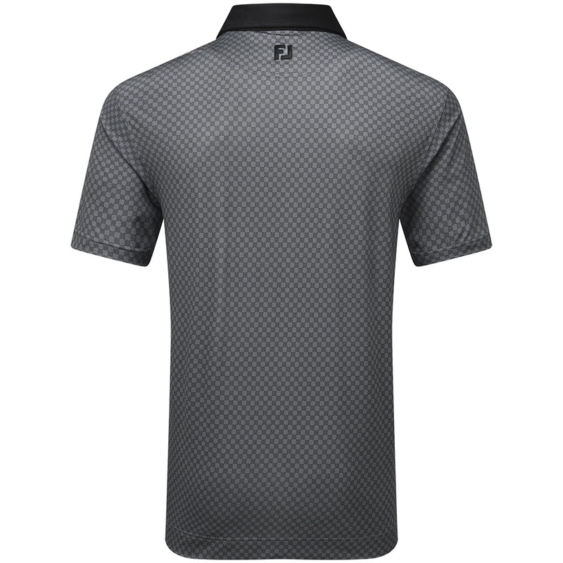 FootJoy Checker Jacquard Polo Shirt - Black/White