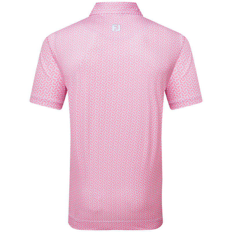 FootJoy Citrus Print Lisle Polo Shirt - Pink Lemonade/Skyway