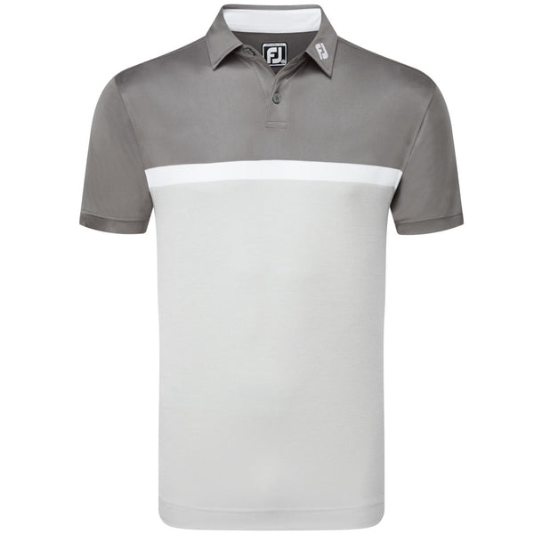 FootJoy Colour Block Interlock Polo Shirt - Grey Cliff