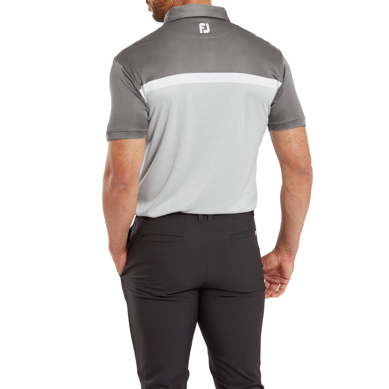 FootJoy Colour Block Interlock Polo Shirt - Grey Cliff