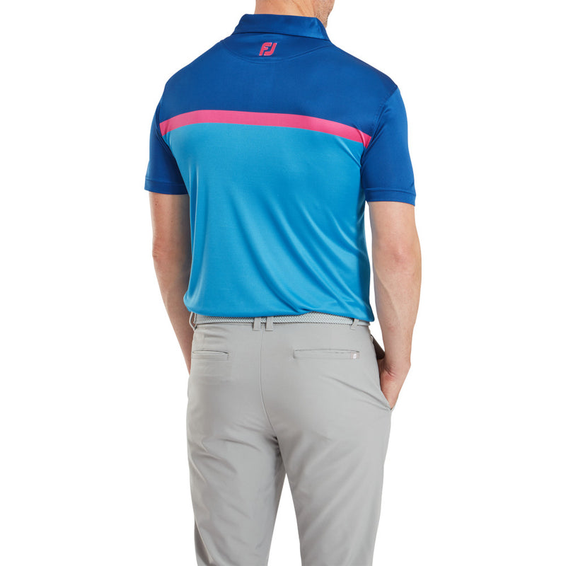 FootJoy Colour Block Interlock Polo Shirt - Ocean