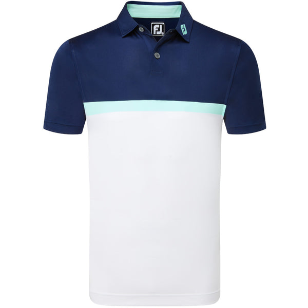 FootJoy Colour Block Interlock Polo Shirt - White