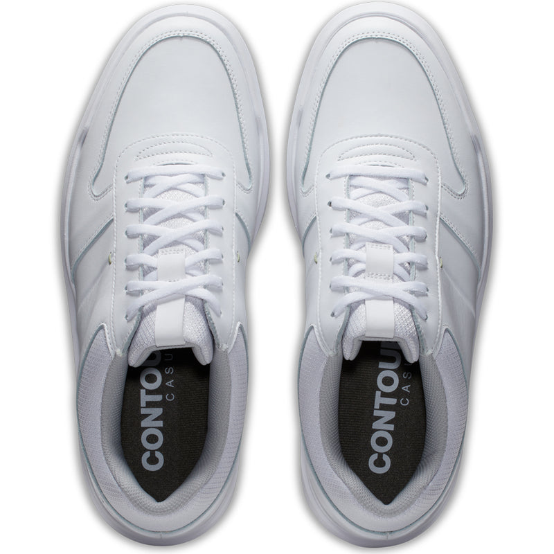 FootJoy Contour Casual Spikeless Waterproof Shoes - White/White/Grey