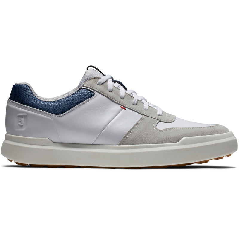 FootJoy Contour Casual Spikeless Waterproof Shoes - White/Navy/Grey