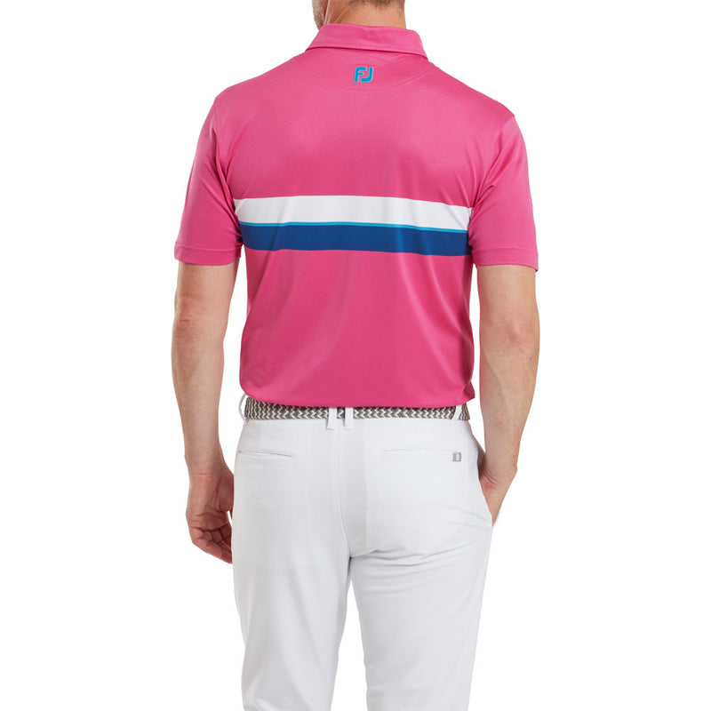 FootJoy Double Chest Band Pique Polo Shirt - Berry