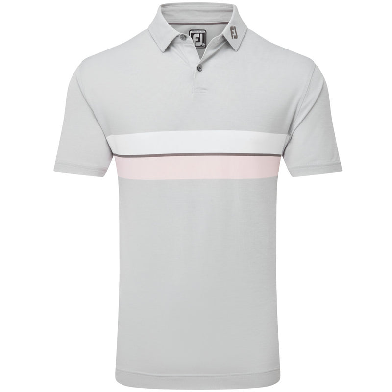 FootJoy Double Chest Band Pique Polo Shirt - Grey