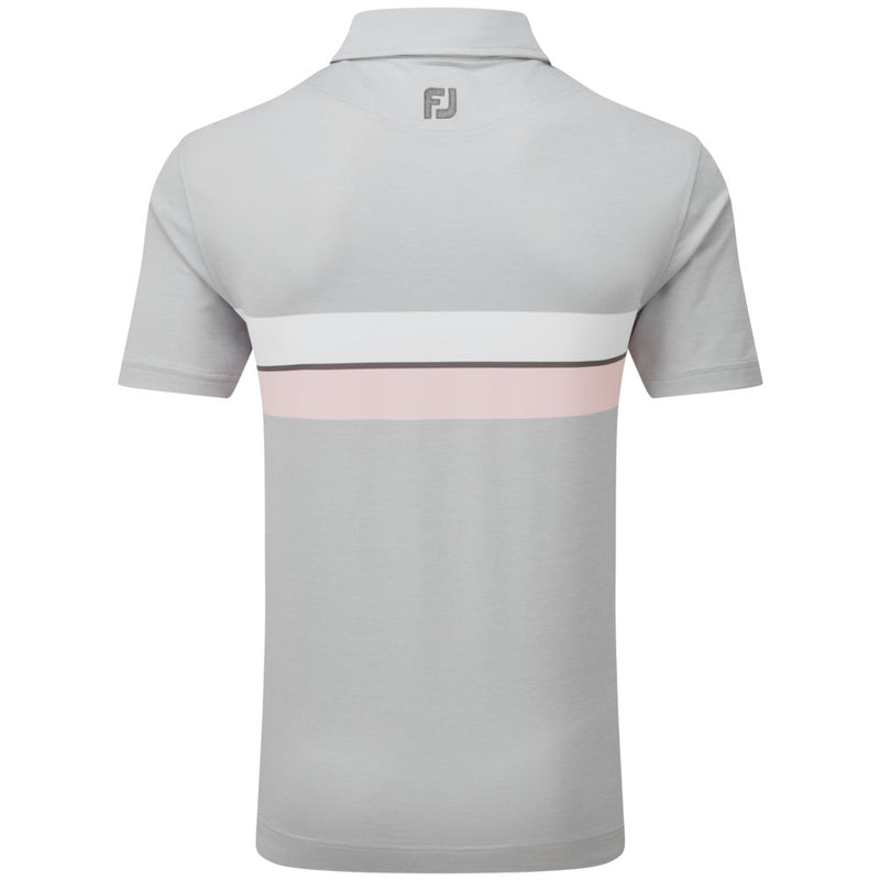 FootJoy Double Chest Band Pique Polo Shirt - Grey