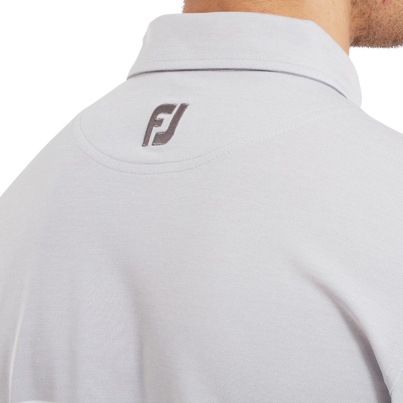 FootJoy Double Chest Band Pique Polo Shirt - Grey