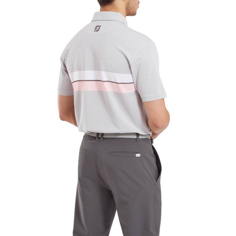 FootJoy Double Chest Band Pique Polo Shirt - Grey