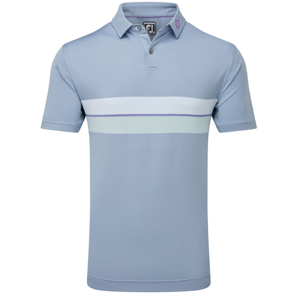 FootJoy Double Chest Band Pique Polo Shirt - Storm