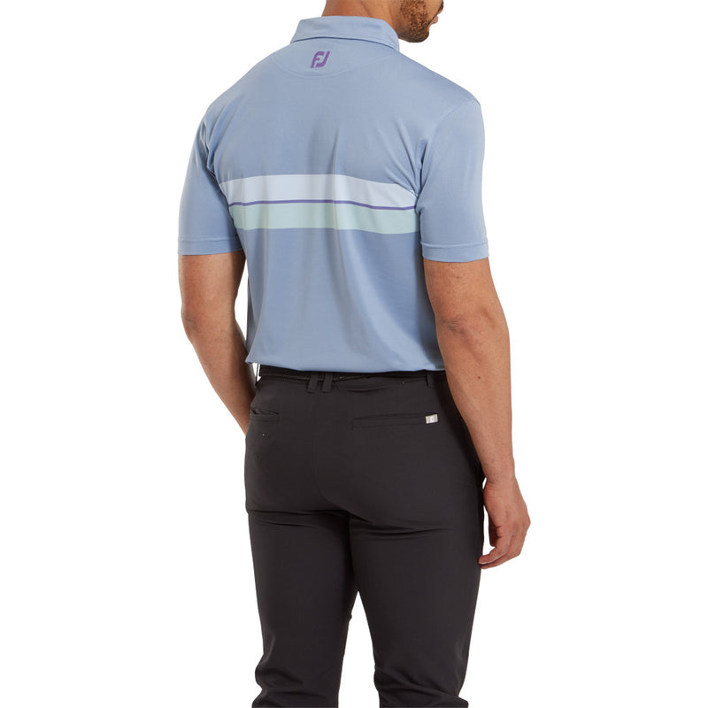 FootJoy Double Chest Band Pique Polo Shirt - Storm