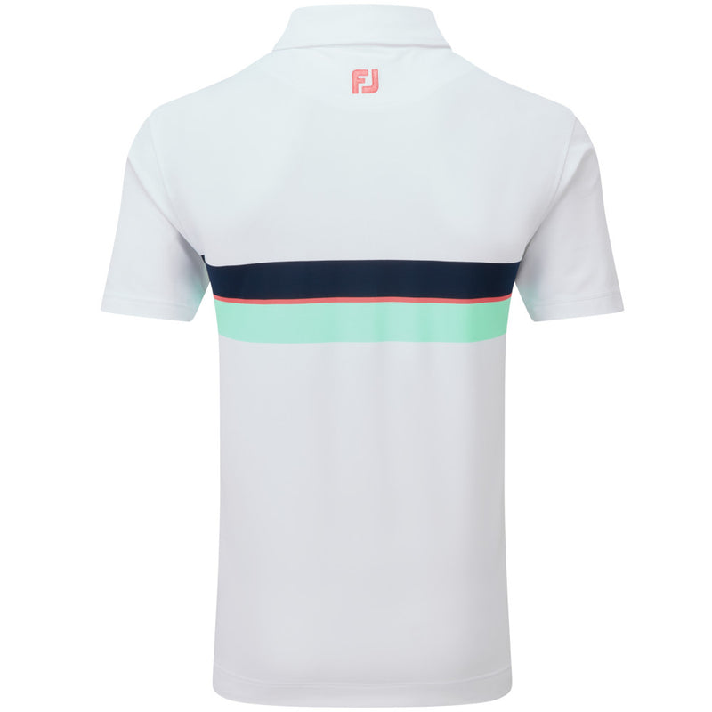 FootJoy Double Chest Band Pique Polo Shirt - White