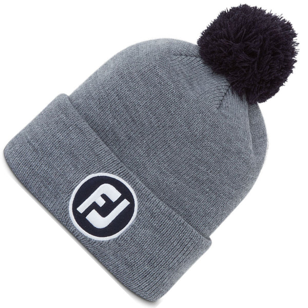 FootJoy FJ Solid Pom Pom Beanie - Grey