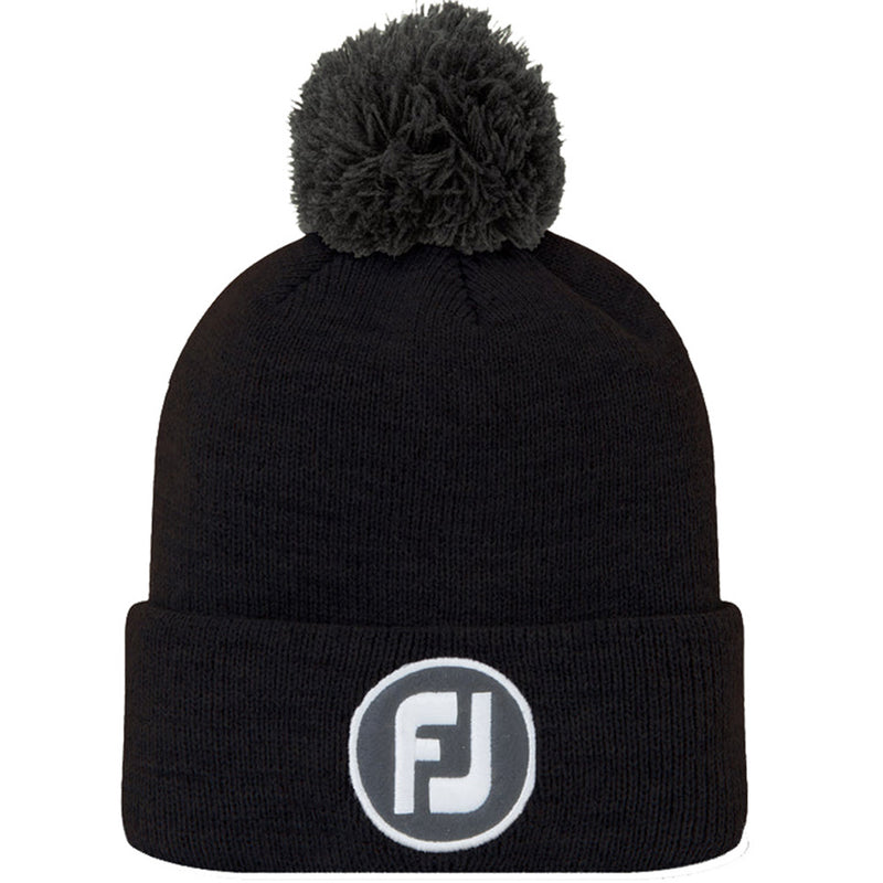 FootJoy FJ Solid Pom Pom Beanie - Black