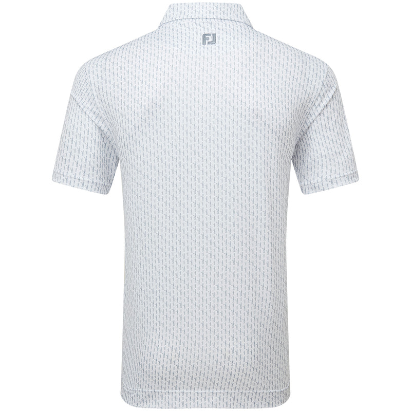 FootJoy Figure Print Lisle Polo Shirt - White/Flint