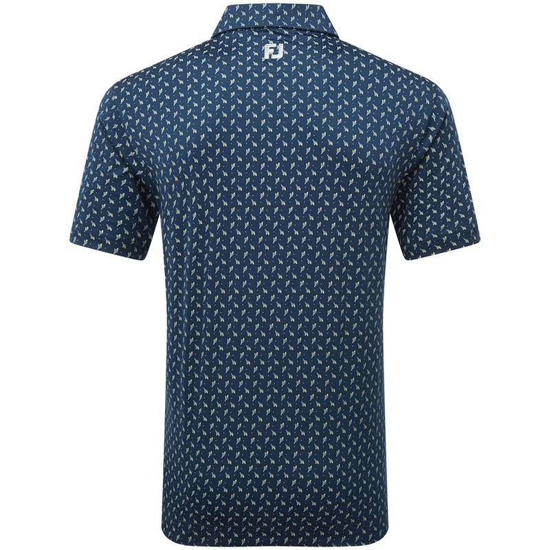 FootJoy Flower Bud Foulard Lisle Polo Shirt - Navy