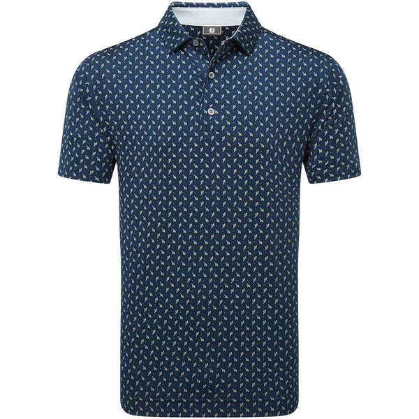 FootJoy Flower Bud Foulard Lisle Polo Shirt - Navy