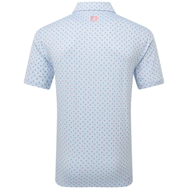 FootJoy Flower Bud Foulard Lisle Polo Shirt - Skyway