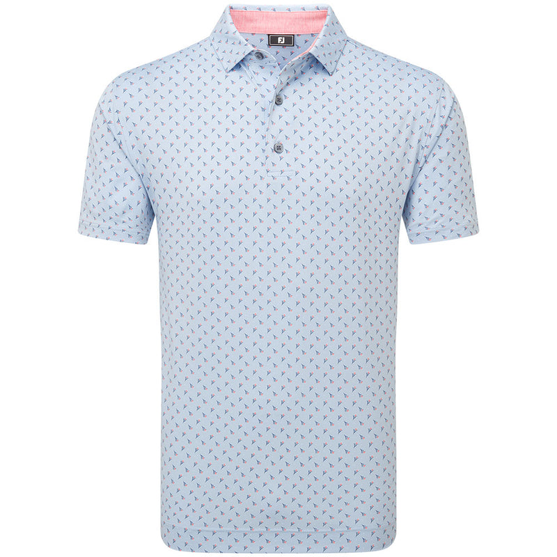 FootJoy Flower Bud Foulard Lisle Polo Shirt - Skyway