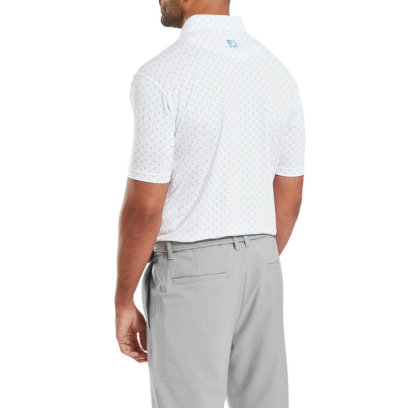 FootJoy Flower Bud Foulard Lisle Polo Shirt - White