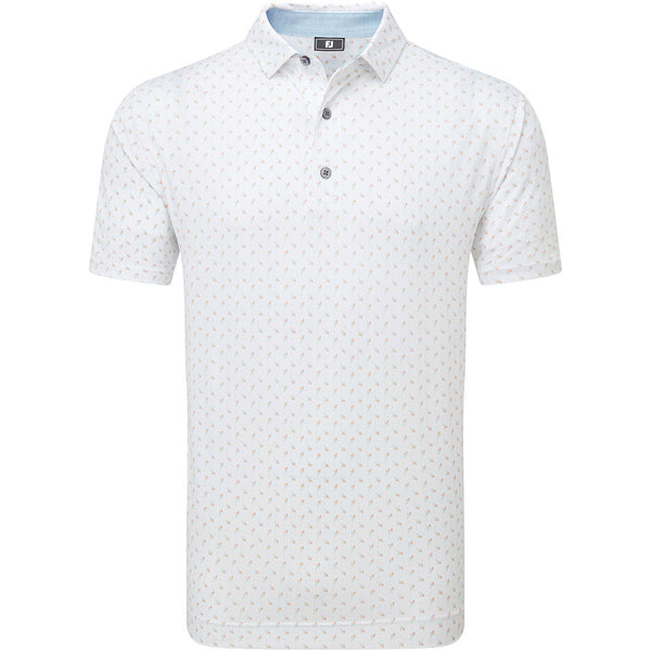 FootJoy Flower Bud Foulard Lisle Polo Shirt - White