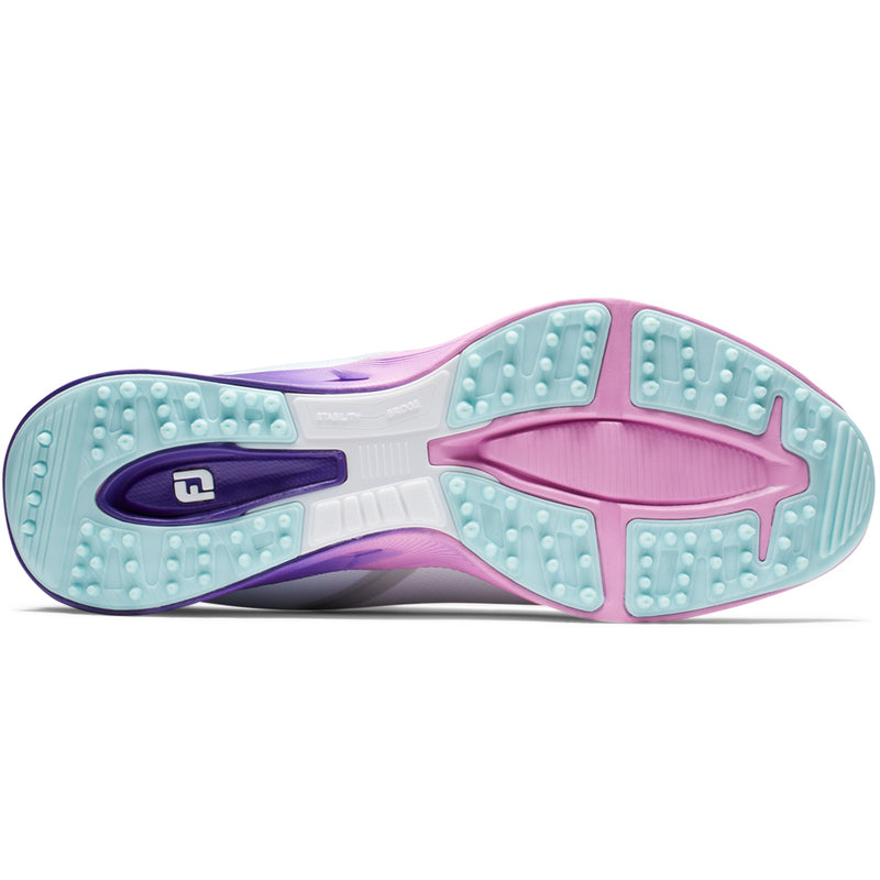 FootJoy Fuel Sport Womens Spikeless Waterproof Shoes - White/Purple/Pink