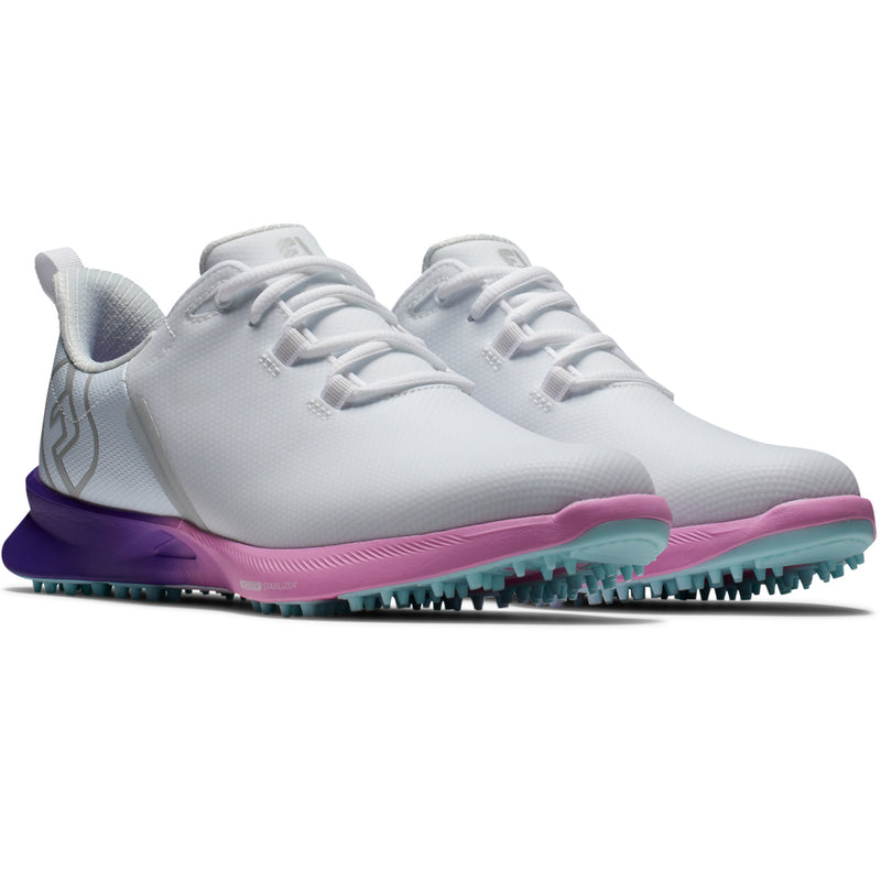 FootJoy Fuel Sport Womens Spikeless Waterproof Shoes - White/Purple/Pink