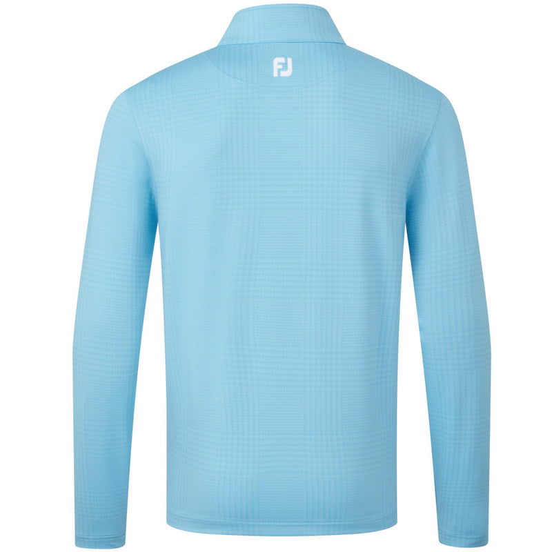 FootJoy Glen Plaid Print Chillout Pullover - Blue Sky