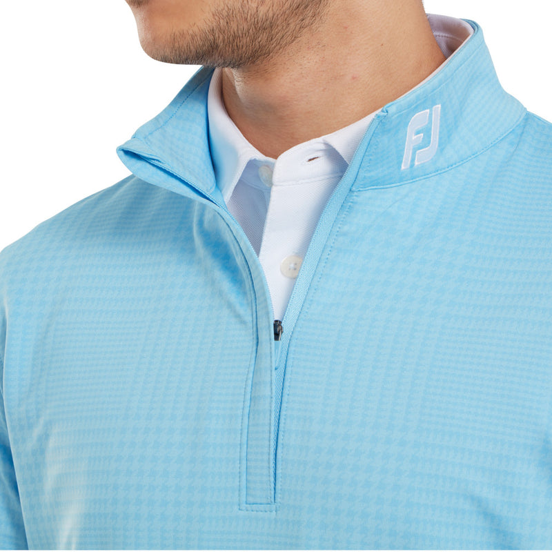 FootJoy Glen Plaid Print Chillout Pullover - Blue Sky