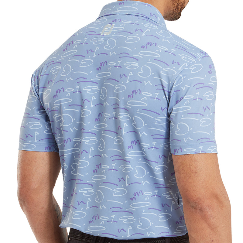 FootJoy Golf Course Doodle Print Polo Shirt - Storm