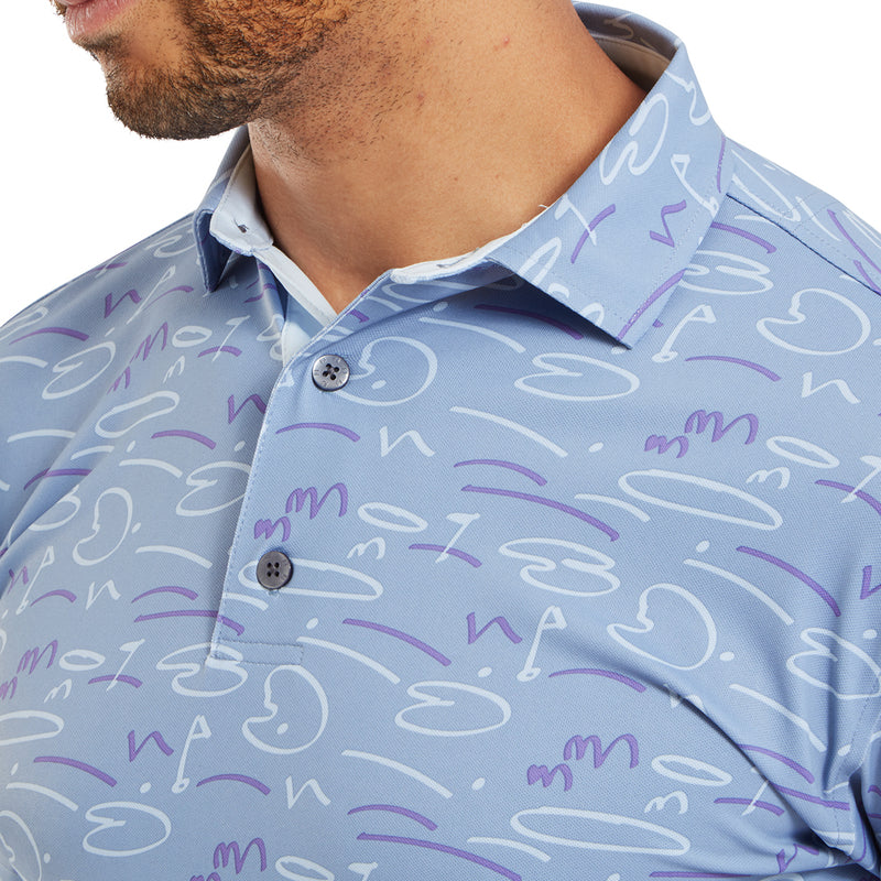 FootJoy Golf Course Doodle Print Polo Shirt - Storm