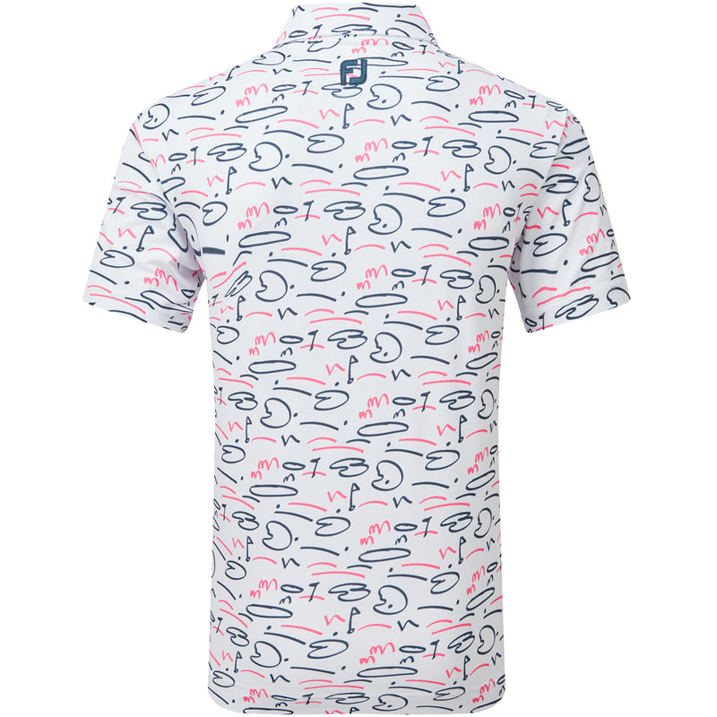 FootJoy Golf Course Doodle Print Polo Shirt - White