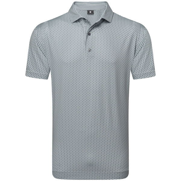 FootJoy Houndstooth Geo Lisle Polo Shirt - Grey