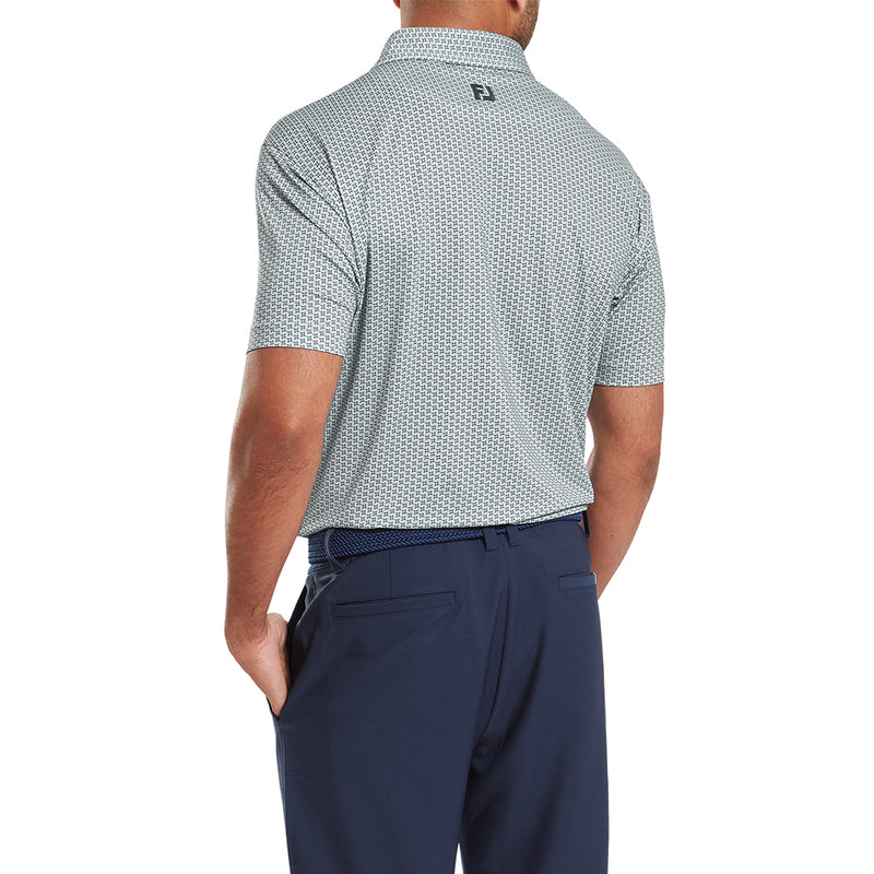 FootJoy Houndstooth Geo Lisle Polo Shirt - Grey