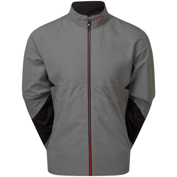 FootJoy HydroLite X Waterproof Jacket - Charcoal/Black & Red