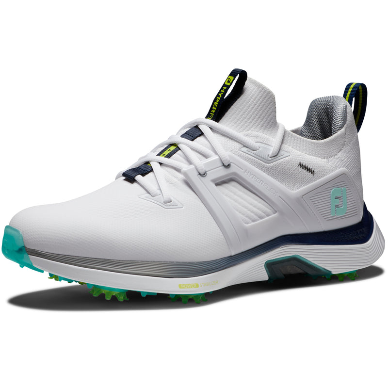 FootJoy Hyperflex Carbon Spiked Waterpoof Shoes - White/Charcoal/Teal