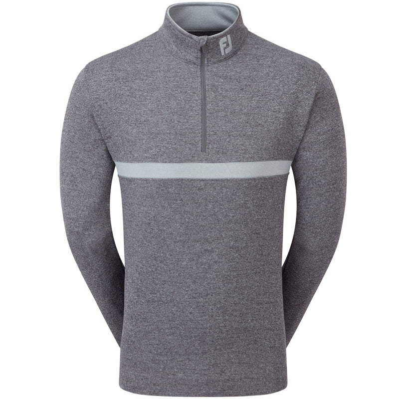 FootJoy Inset Stripe Chillout Pullover - Heather Gravel/Heather Cliff Grey