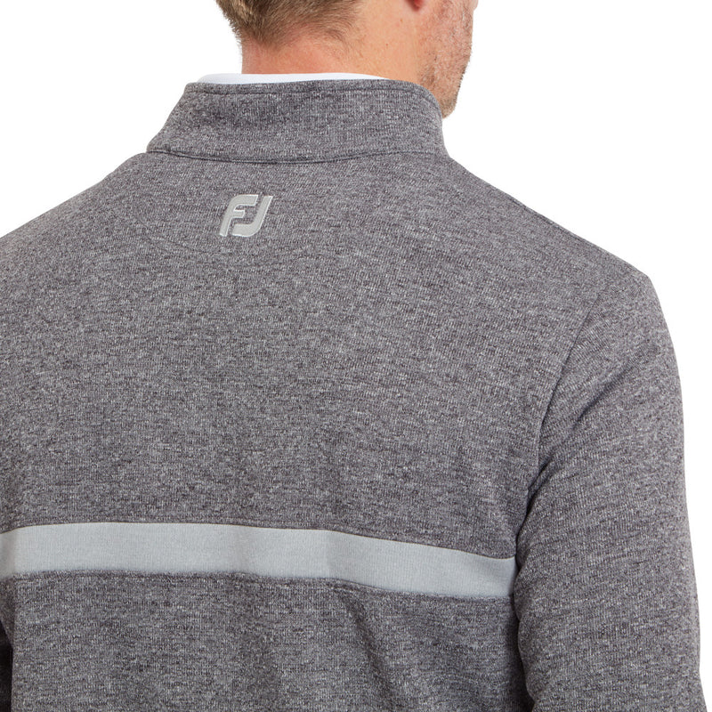 FootJoy Inset Stripe Chillout Pullover - Heather Gravel/Heather Cliff Grey