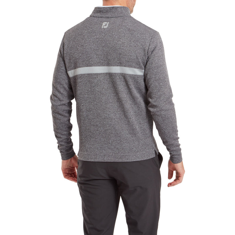 FootJoy Inset Stripe Chillout Pullover - Heather Gravel/Heather Cliff Grey