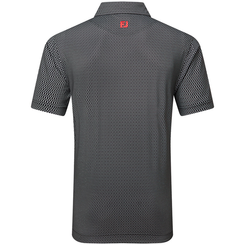 FootJoy Irongate Print Lisle Polo Shirt - Black/White