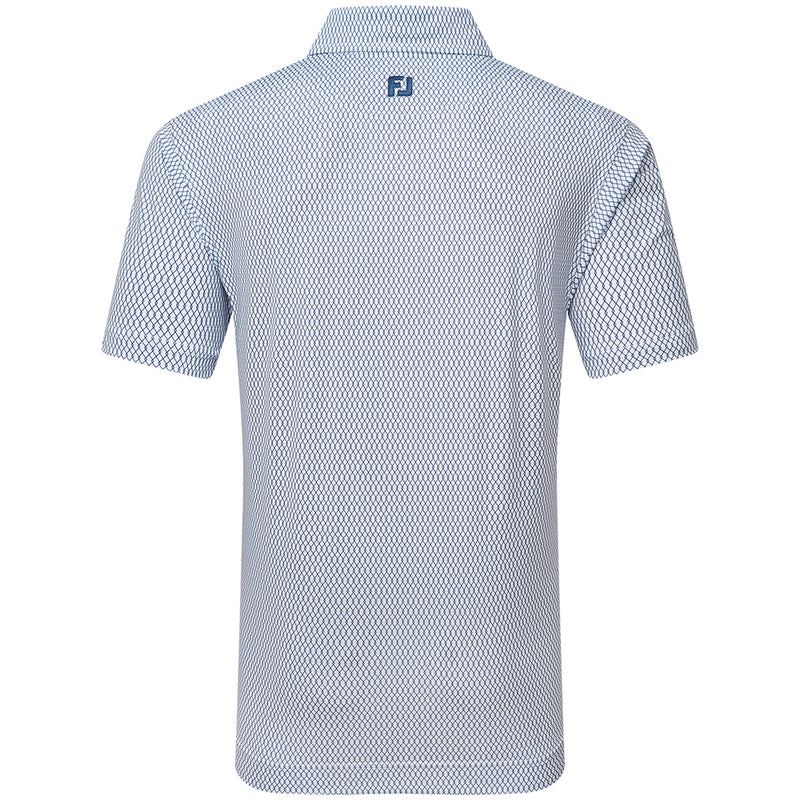 FootJoy Irongate Print Lisle Polo Shirt - White/Navy