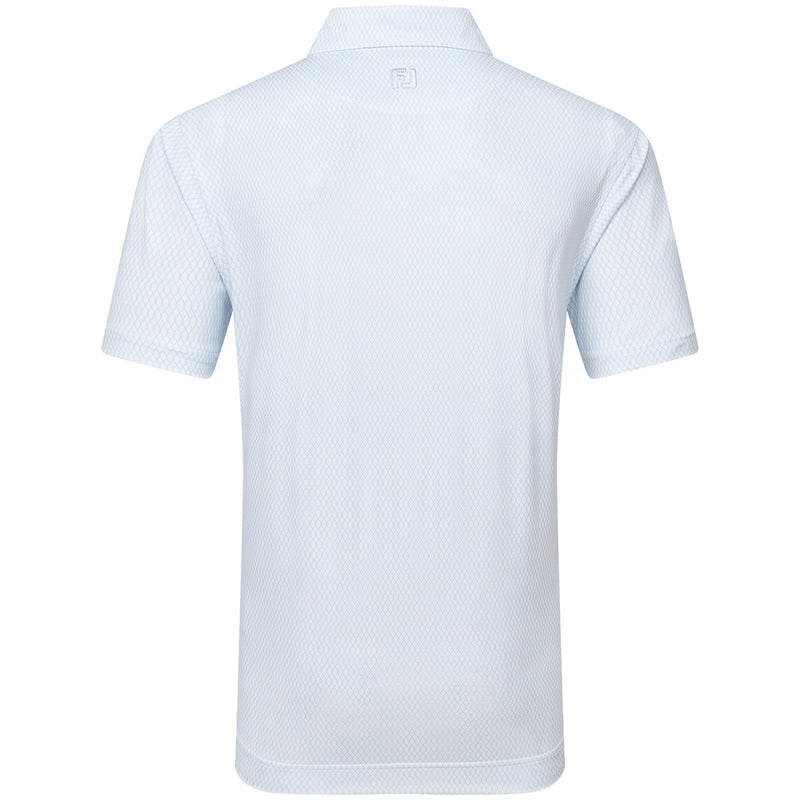 FootJoy Irongate Print Lisle Polo Shirt - White/Skyway