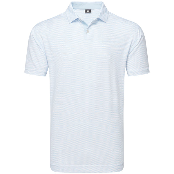 FootJoy Irongate Print Lisle Polo Shirt - White/Skyway