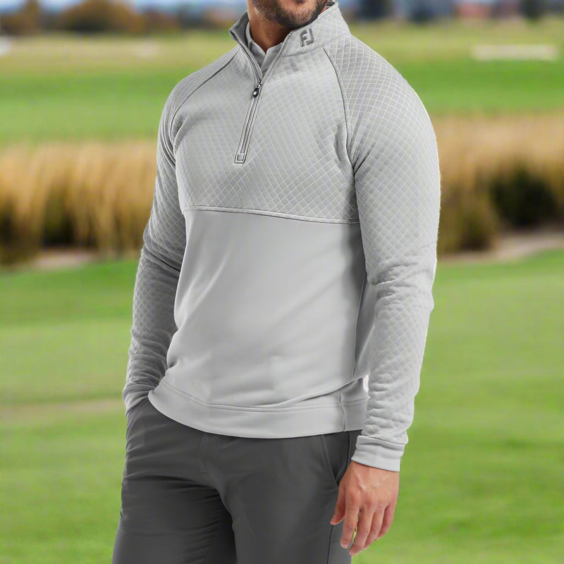 FootJoy Jacquard Thermal 1/4 Zip Chillout - Grey