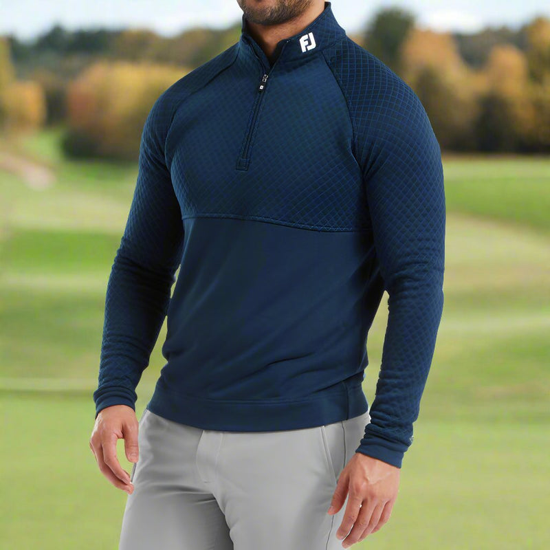 FootJoy Jacquard Thermal 1/4 Zip Chillout - Navy