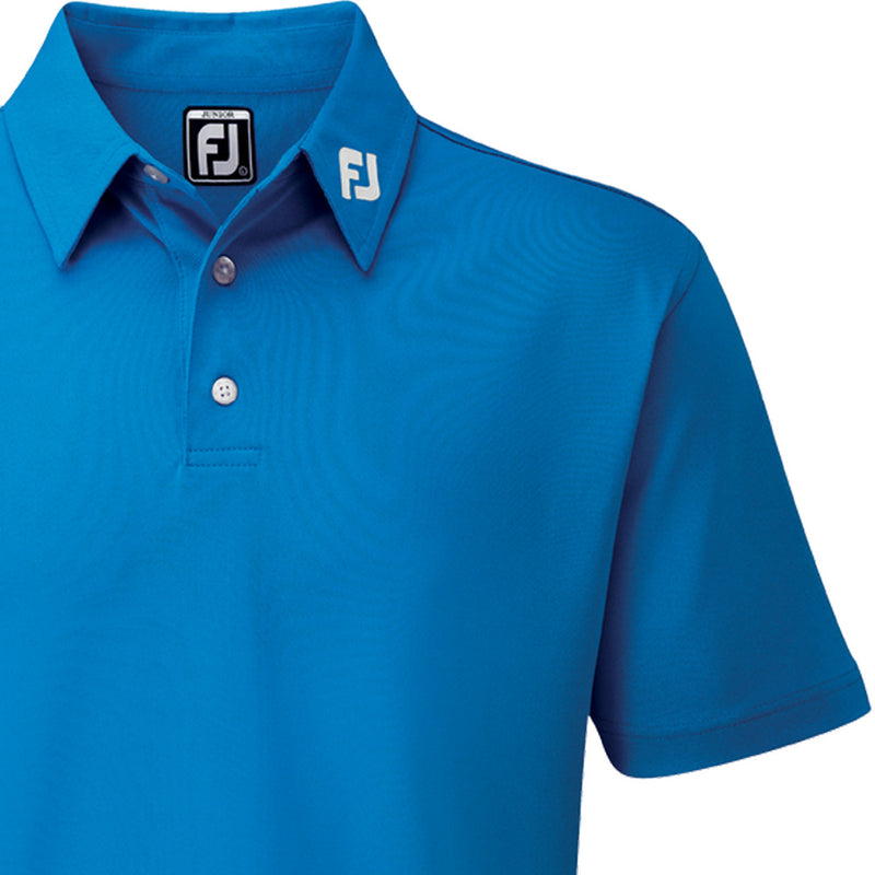 FootJoy Junior Stretch Pique Solid Polo Shirt - Cobalt