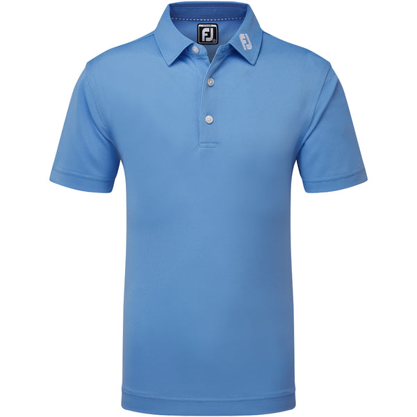 FootJoy Junior Stretch Pique Solid Polo Shirt - Light Blue