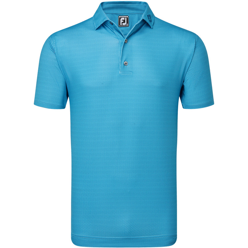 FootJoy Octagon Print Lisle Polo Shirt - Blue Sky