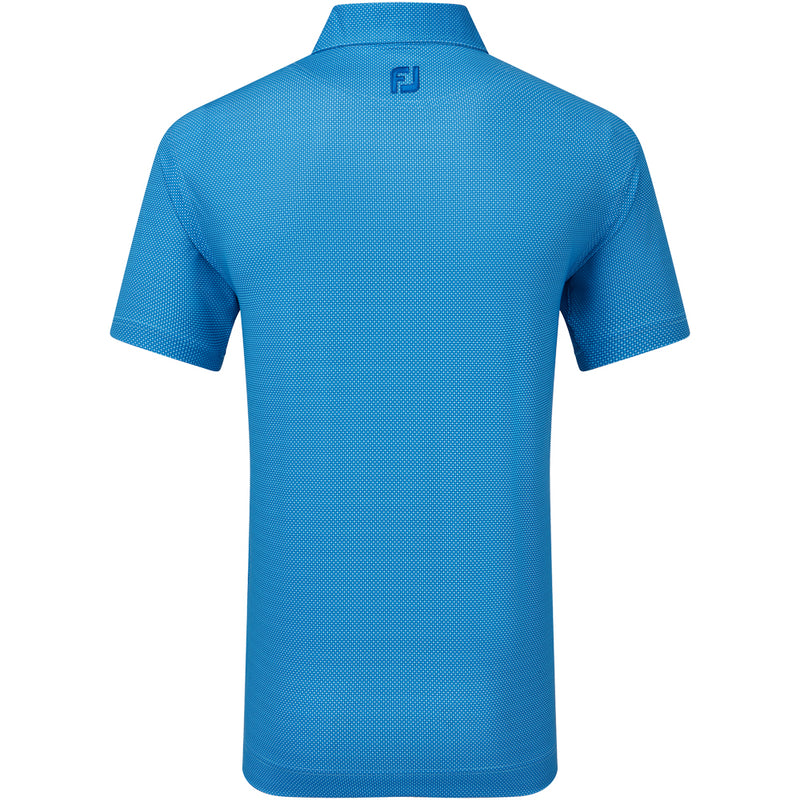 FootJoy Octagon Print Lisle Polo Shirt - Blue Sky